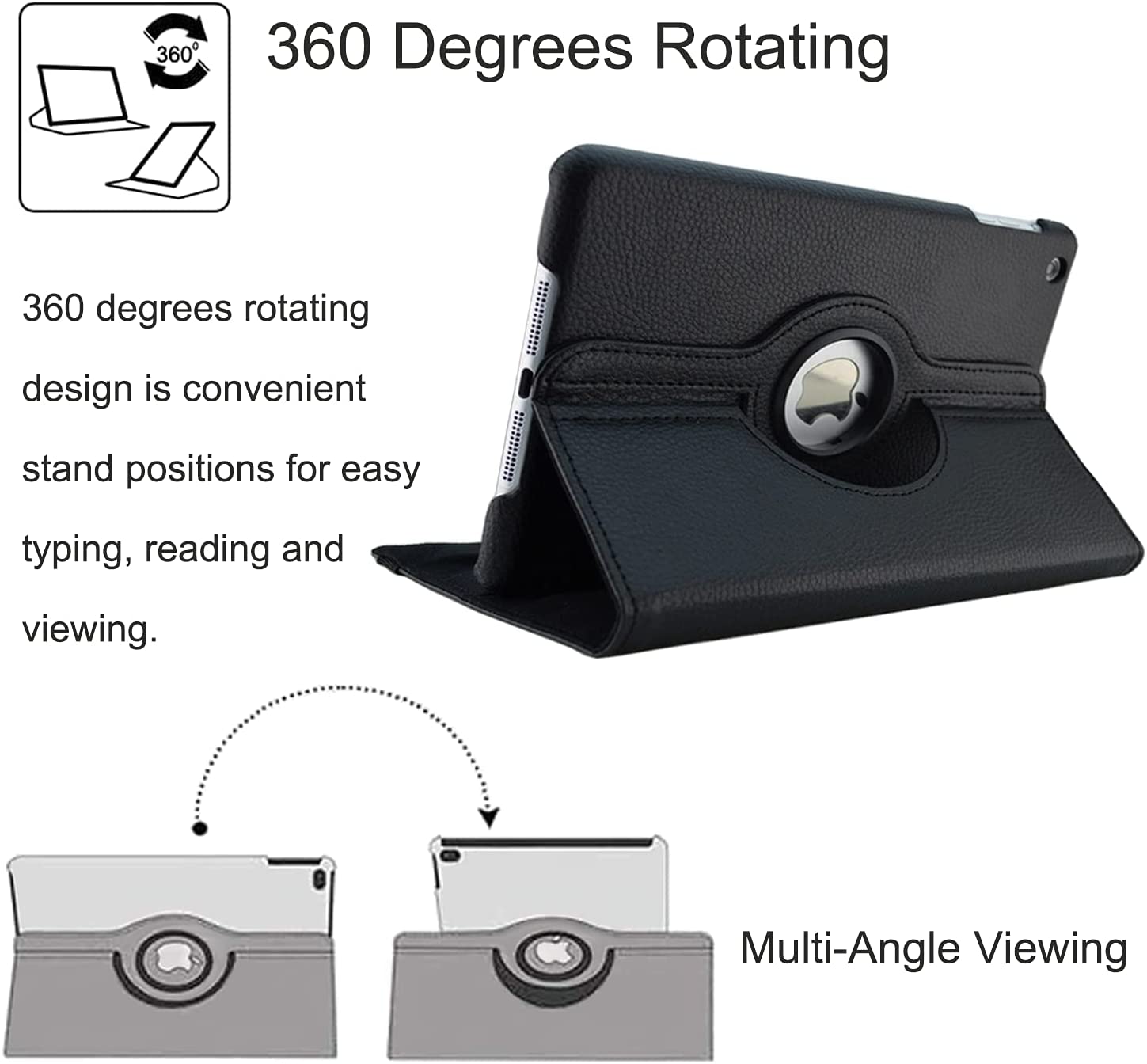 360 Degree Rotating Stand Case Auto Sleep/Wake Protective Case Cover for iPad 2022